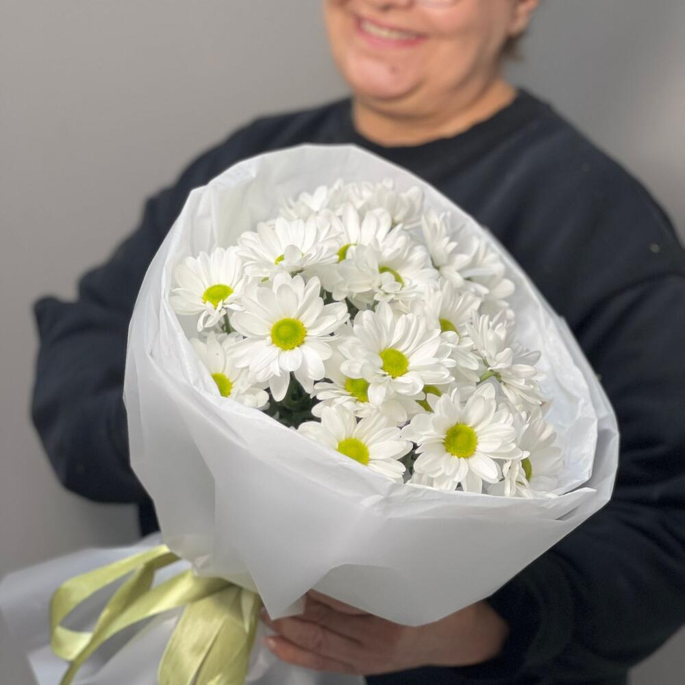 Букет «Ромашковый» – нежные белые хризантемы в деревенском стиле Судак Крым
